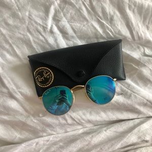 Ray Ban Women’s Polarized Sunglasses (Gold/Blue)